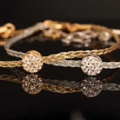 Armband Solo String mit Kreis (Gold oder Silber)